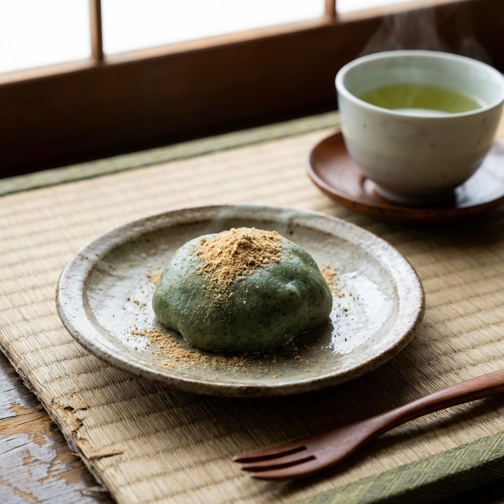图5：日本的草饼（Kusa Mochi），与中国青团同源的“草本+淀粉”食品